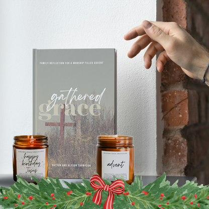 Pre-Order- 25-Day Advent Book PLUS 2 Featured Candles Bundle