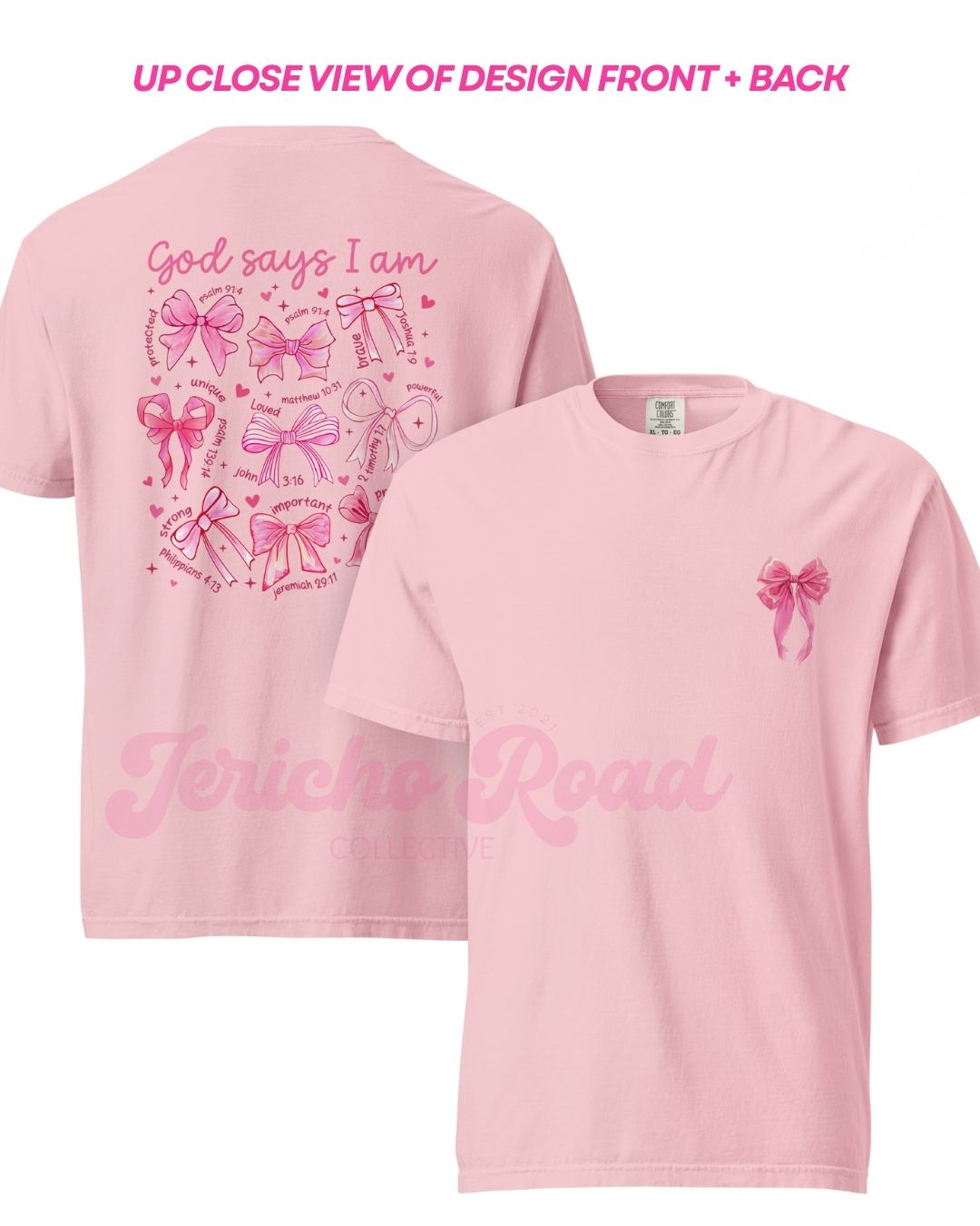 Breast Cancer Awareness Shirt, God Says I Am, Pink Ribbon, Comfort Colors