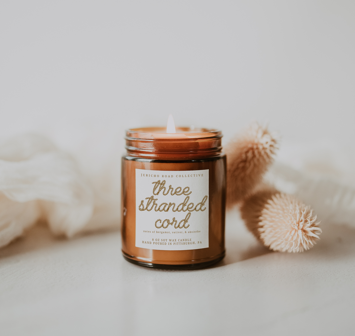 Three Stranded Cord Soy Wax Candle